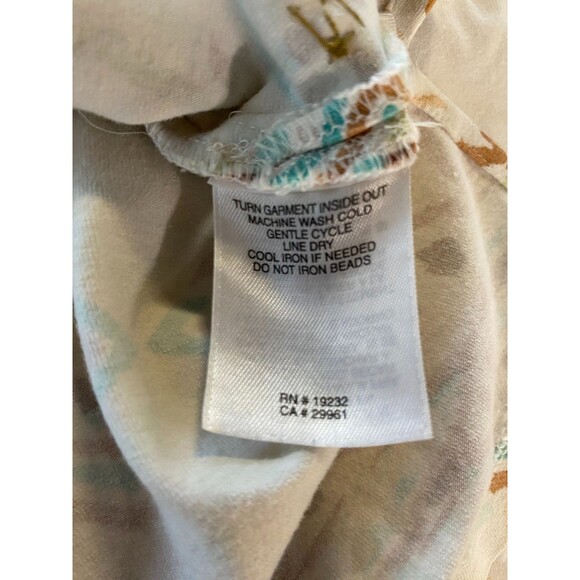 Alfred Dunner Women's Plus Sz 2X Beige Blue Aztec Design 3/4 Sleeve Top - Picture 12 of 14